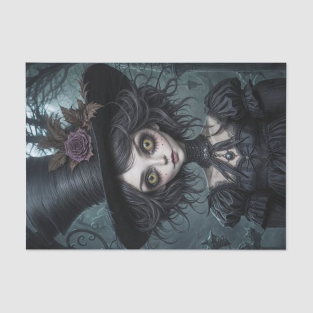 Papel De Seda Assombrando Descamação de Garota Amarelo (Frente )