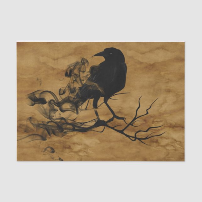 Papel De Seda Assustador Black Raven Halloween (Frente )