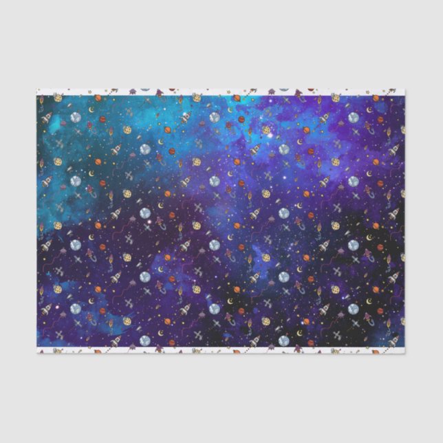 Papel De Seda Astronauta e Lua (Frente )