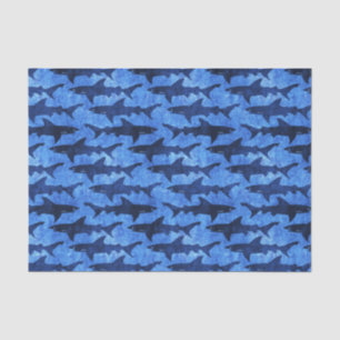 Papel De Seda Ataque azul do tubarão do oceano
