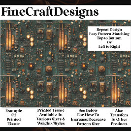 Papel De Seda Atom Punk Tech, Discagens Gages Bulbs BM1 Decoupag