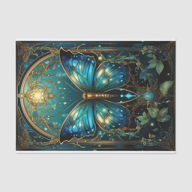 Papel De Seda Atordoante Borboleta Azul-Apphire (Frente )