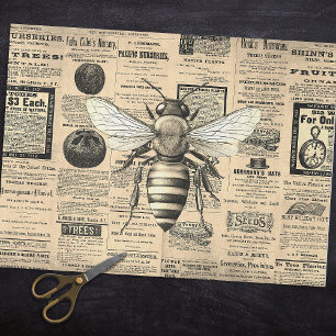 Papel De Seda Atos Hortícolas da Rainha Vintage Aderentes Epheme