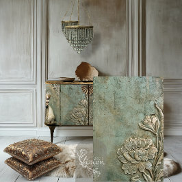 Papel De Seda Atração Novo Floral Patina de Hortelã e Salva