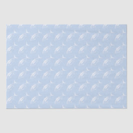 Papel De Seda Atum voador branco em branco em azul pastel