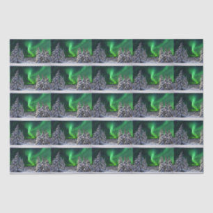 Papel De Seda Aurora boreal durante o inverno