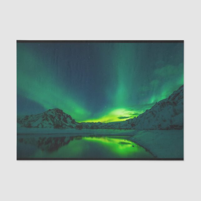 Papel De Seda Aurora Borealis Norte Lights Decoupage (Frente )
