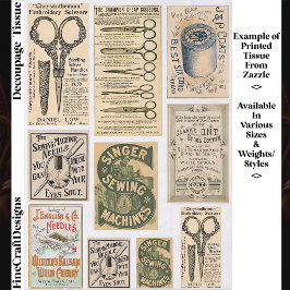 Papel De Seda Authentic Vintage Sewing Adverts ES1 Decoupage