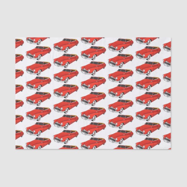 Papel De Seda Automóvel clássico vermelho 1948 (Frente )