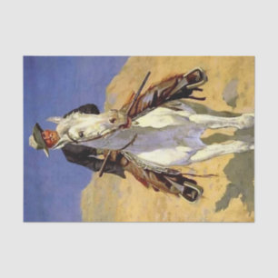 Papel De Seda "Autorretrato em um Cavalo" por Frederic Remington