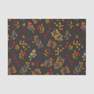 Papel De Seda Autumn berries on chocolate brown 2