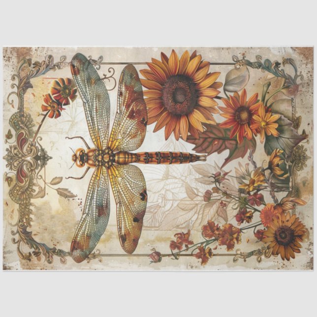 Papel De Seda Autumn Dragonfly (Frente )