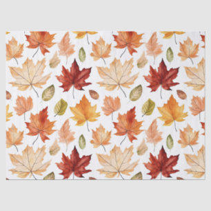 Papel De Seda Autumn Fall Deixa Terracotta Brown Boho Padrão