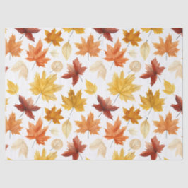 Papel De Seda Autumn Fall Deixa Terracotta Brown Boho Padrão