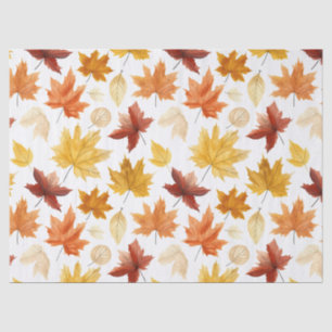 Papel De Seda Autumn Fall Deixa Terracotta Brown Boho Padrão