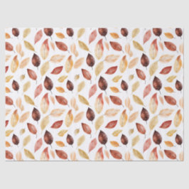Papel De Seda Autumn Fall Deixa Terracotta Brown Boho Padrão