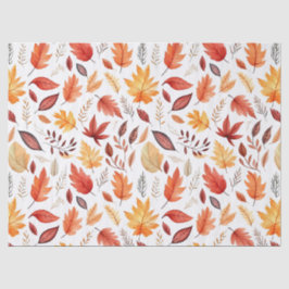 Papel De Seda Autumn Fall Deixa Terracotta Brown Boho Padrão