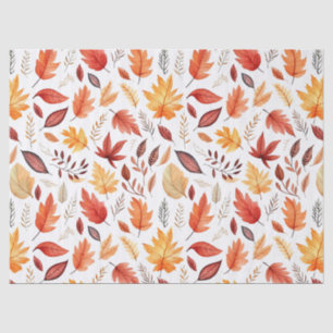 Papel De Seda Autumn Fall Deixa Terracotta Brown Boho Padrão