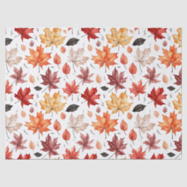Papel De Seda Autumn Fall Deixa Terracotta Brown Boho Padrão