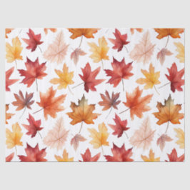 Papel De Seda Autumn Fall Deixa Terracotta Brown Boho Padrão