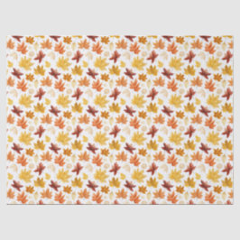 Papel De Seda Autumn Fall Deixa Terracotta Brown Boho Padrão