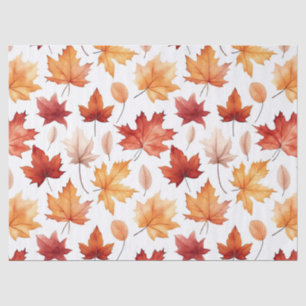Papel De Seda Autumn Fall Deixa Terracotta Brown Boho Padrão