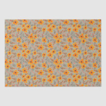 Autumn Fall Floral Pattern Sage Green