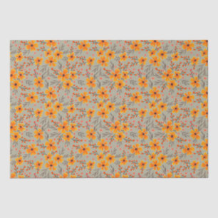 Papel De Seda Autumn Fall Floral Pattern Sage Green