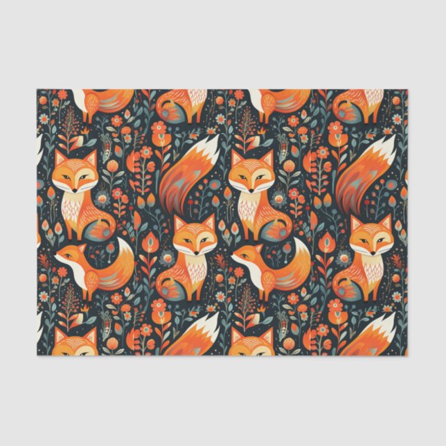 Papel De Seda Autumn Forest Animal Fox Decoupage Paper (Frente )