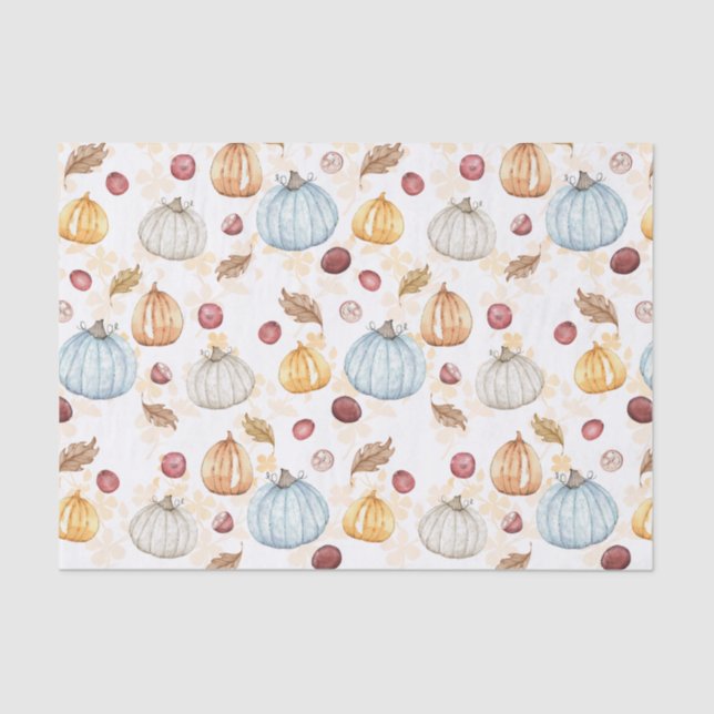 Papel De Seda Autumn Harvest Pumpkins  (Frente )