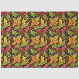 Papel De Seda Autumn Leaves Douradas, Rust Brown e Green