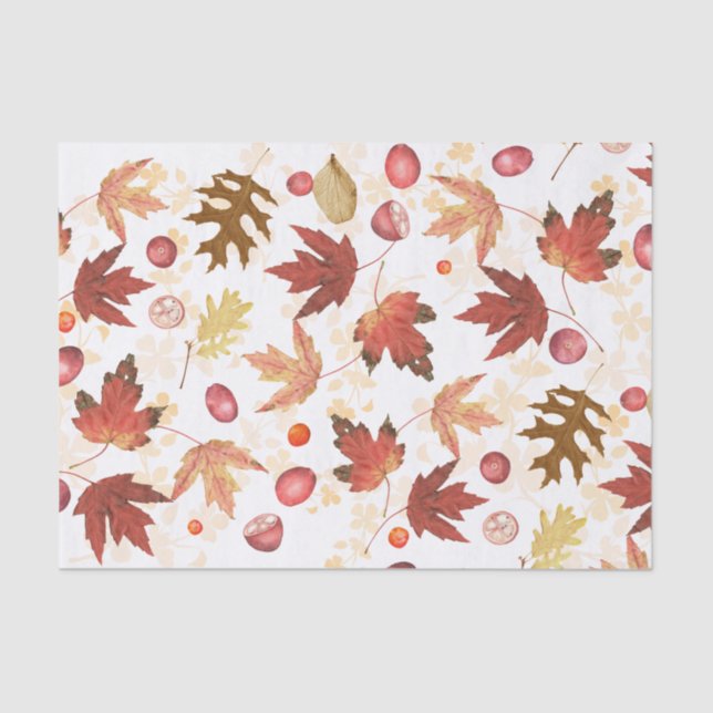 Papel De Seda Autumn Leaves e Berries (Frente )