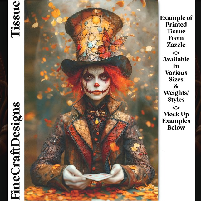 Papel De Seda Autumn Mad Hatter Playing Cards DW8B Decoupage (Criador carregado)