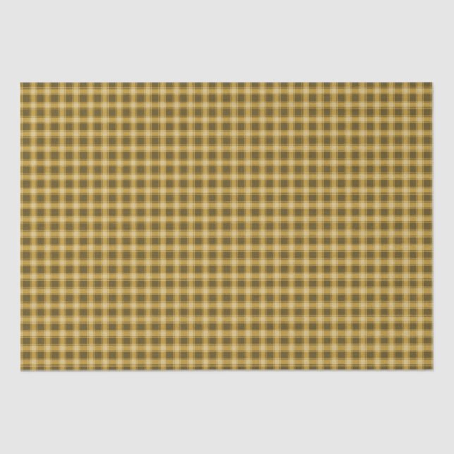 Papel De Seda Autumn Ouro Brown Gingham (Frente )