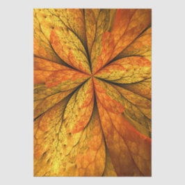 Papel De Seda Autumn Plant, Modern Abstrato Fractal Art Leaf