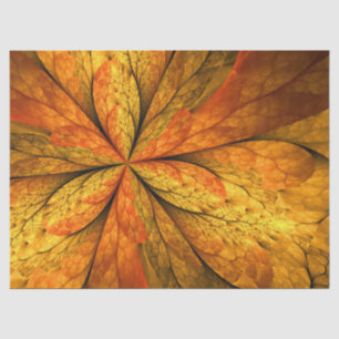 Papel De Seda Autumn Plant, Modern Abstrato Fractal Art Leaf