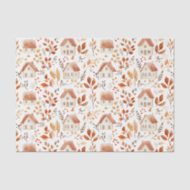 Papel De Seda Autumn Pumpkins, Casas, Deixa A Dissociação De Pad