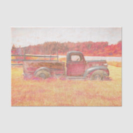 Papel De Seda Autumn Vintage Retro Russo Red Fazenda Truck