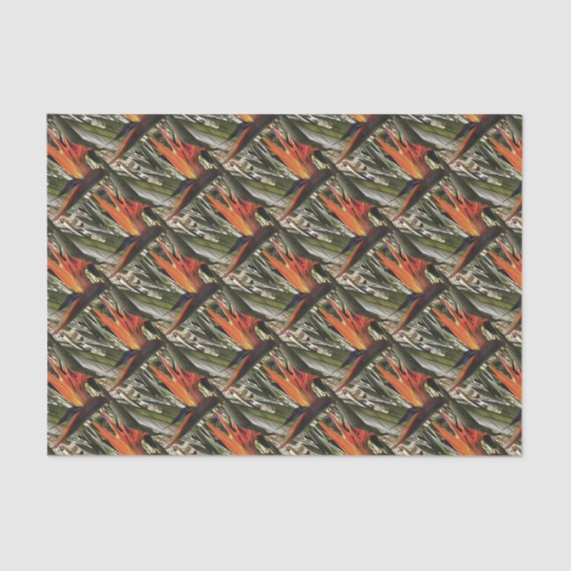 Papel De Seda Ave do Paraíso Strelitzia Reginae - Painti acrílic (Frente )