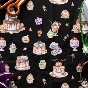 Papel De Seda Avental com padrão de sobremesa de Halloween fofo