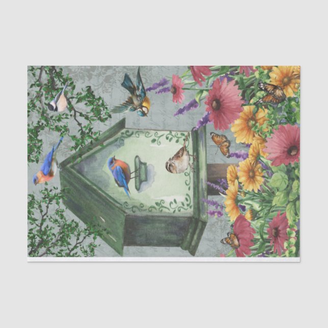 Papel De Seda Aves e Bloom (Frente )