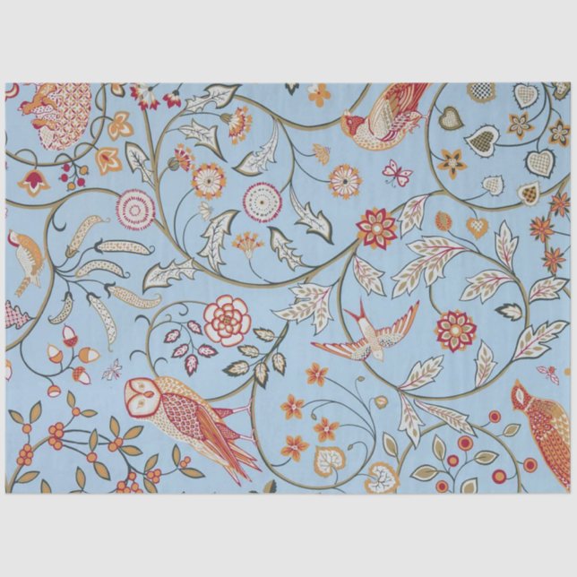 Papel De Seda Aves e Flores, William Morris (Frente )