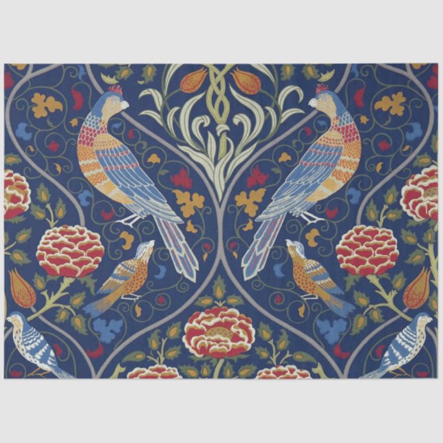 Papel De Seda Aves e Flores, William Morris (Frente )