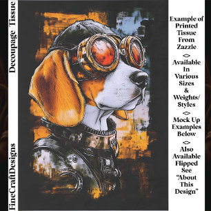 Papel De Seda Aviador Canino Steampunk Bonito Cachorro Beagle De
