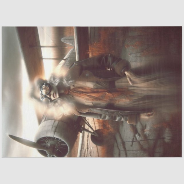 Papel De Seda Aviador fantasma ao pôr do sol - Desligamento da v (Frente )