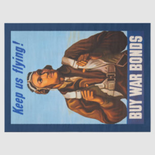 Papel De Seda Aviadores militares americanos "negros" africanos