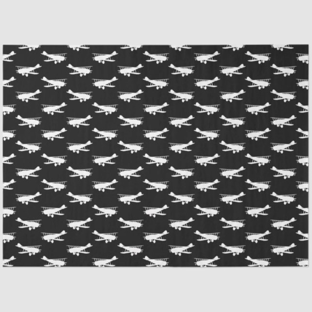 Papel De Seda Avião Retro Design Antiquado Avião-Arte (Frente )