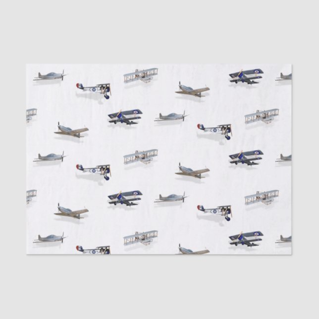 Papel De Seda Aviões do vintage em vôo (Frente )