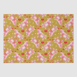 Papel De Seda Axolotl Amor mostarda