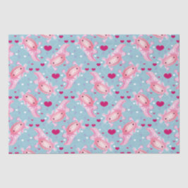 Papel De Seda Axolotl Love rosa